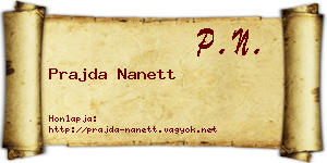 Prajda Nanett névjegykártya